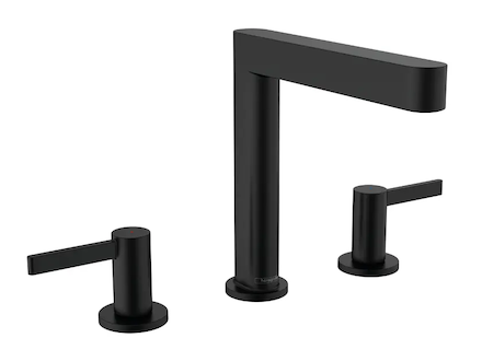 Hansgrohe Finoris - Umyvadlová baterie, 3-otvorová instalace, s výpustí Push-Open, EcoSmart, matná černá 76034670