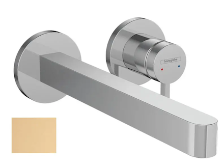 Hansgrohe Finoris - Umyvadlová baterie pod omítku, s výpustí, 2-otvorová instalace, EcoSmart, kartáčovaný bronz 76050140