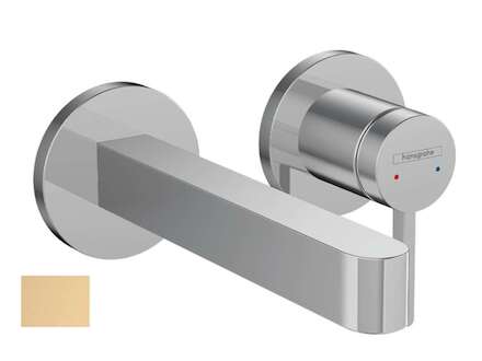 Hansgrohe Finoris - Umyvadlová baterie pod omítku, s výpustí, 2-otvorová instalace, EcoSmart, kartáčovaný bronz 76051140