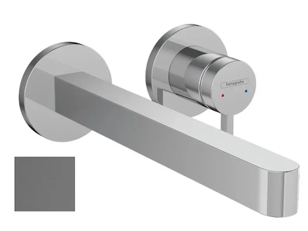 Hansgrohe Finoris - Umyvadlová baterie pod omítku, s výpustí, 2-otvorová instalace, EcoSmart, kartáčovaný černý chrom 76050340