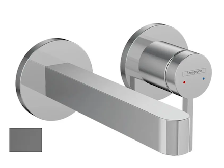 Hansgrohe Finoris - Umyvadlová baterie pod omítku, s výpustí, 2-otvorová instalace, EcoSmart, kartáčovaný černý chrom 76051340