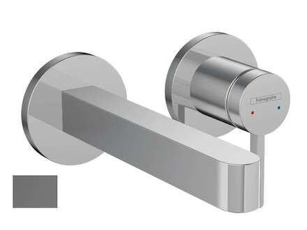 Hansgrohe Finoris - Umyvadlová baterie pod omítku, s výpustí, 2-otvorová instalace, EcoSmart, kartáčovaný černý chrom 76051340
