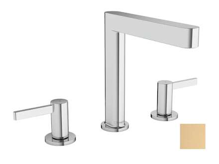 Hansgrohe Finoris - Umyvadlová baterie, s výpustí Push-Open, 3-otvorová instalace, EcoSmart, kartáčovaný bronz 76034140