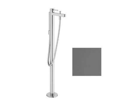 Hansgrohe Finoris - Vanová baterie do podlahy, s příslušenstvím, kartáčovaný černý chrom 76445340