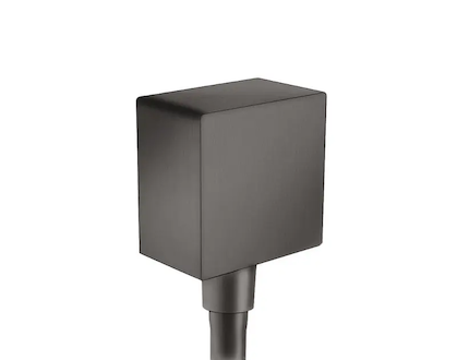 Hansgrohe Fixfit - Přípojka hadice Square se zpětným ventilem, kartáčovaný černý chrom 26455340