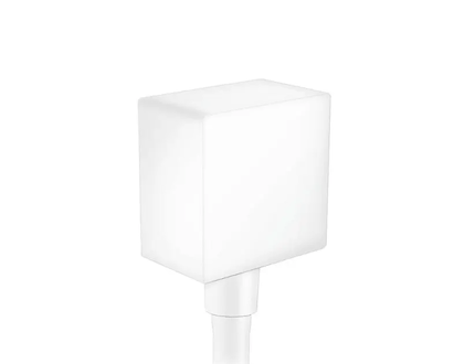 Hansgrohe Fixfit - Přípojka hadice Square se zpětným ventilem, matná bílá 26455700