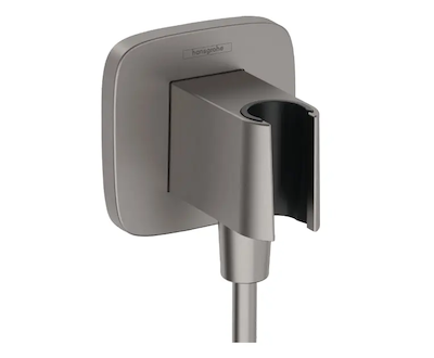 Hansgrohe Fixfit - Sprchové kolínko s držákem, kartáčovaný černý chrom 26887340