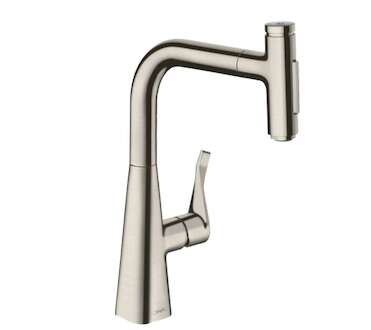 Hansgrohe M71 - Dřezová baterie M7117-H240 s výsuvnou sprškou, sBOX, vzhled nerezu 73817800