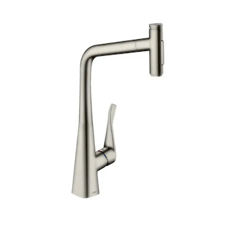 Hansgrohe M71 - Dřezová baterie Metris Select s výsuvnou sprškou, vzhled nerezu 73820800
