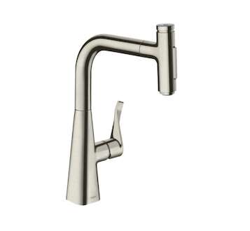 Hansgrohe M71 - Dřezová baterie Metris Select s výsuvnou sprškou, vzhled nerezu 73822800