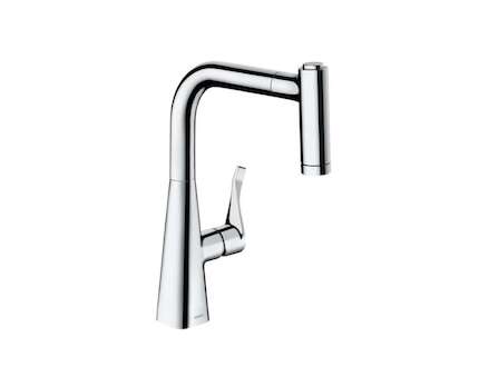 Hansgrohe Metris - Dřezová baterie s výsuvnou sprškou, chrom 14834000