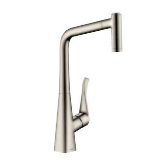 Hansgrohe Metris New - Dřezová baterie s výsuvnou sprškou, vzhled nerezu 14820800