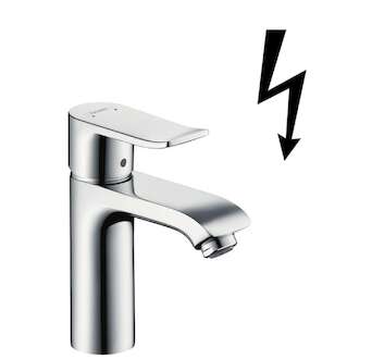 Hansgrohe Metris New - Páková umyvadlová baterie 110 s odtokovou soupravou s táhlem pro beztlakové ohřívače vody, chrom 31074000