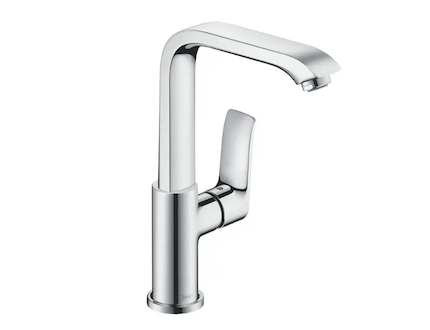 Hansgrohe Metris New - Umyvadlová baterie s otočným výtokem a výpustí, chrom 31087000