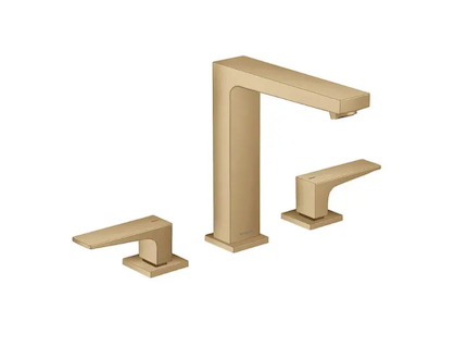 Hansgrohe Metropol - Umyvadlová baterie s výpustí Push-Open, 3-otvorová instalace, kartáčovaný bronz 32515140