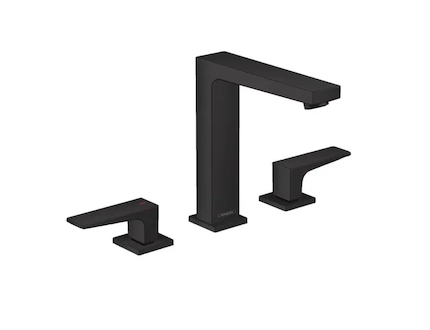 Hansgrohe Metropol - Umyvadlová baterie s výpustí Push-Open, 3-otvorová instalace, matná černá 32515670