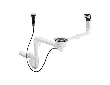 Hansgrohe Odtokové soupravy - Automatická odtoková a přepadová souprava pro granitový jednodřez, chrom 43937000