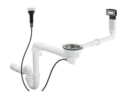 Hansgrohe Odtokové soupravy - Automatická odtoková a přepadová souprava pro jednodřez, nerezová ocel 43931800