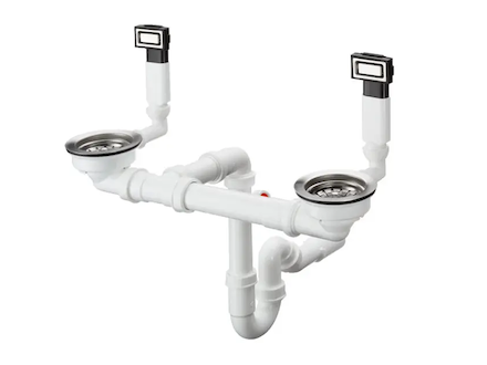 Hansgrohe Odtokové soupravy - Odtoková a přepadová souprava pro dvoudřez, nerezová ocel 43922800