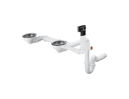 Hansgrohe Odtokové soupravy - Odtoková a přepadová souprava pro granitový dvoudřez, chrom 43928000