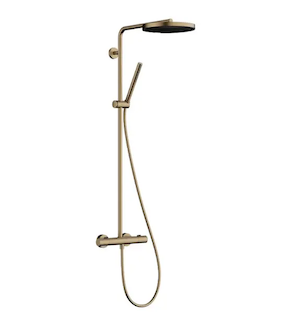 Hansgrohe Pulsify S Puro - Sprchový set s termostatem, průměr 26 cm, 1 proud, kartáčovaný bronz 24222140