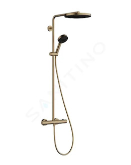 Hansgrohe Pulsify S Puro - Sprchový set s termostatem, průměr 26 cm, 3 proudy, kartáčovaný bronz 24236140