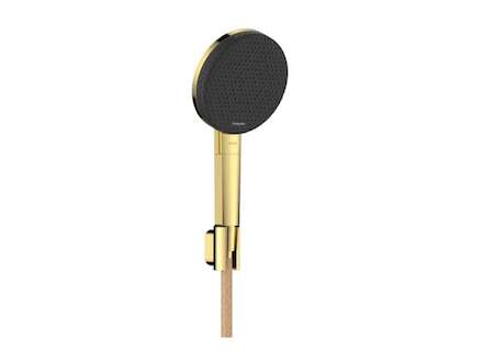 Hansgrohe Raindance Alive Select S - Set sprchové hlavice, držáku a hadice, 3 proudy, EcoSmart, leštěný vzhled zlata 24611990