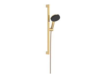 Hansgrohe Raindance Alive Select S - Set sprchové hlavice, tyče a hadice, 3 proudy, EcoSmart, leštěný vzhled zlata 24600990