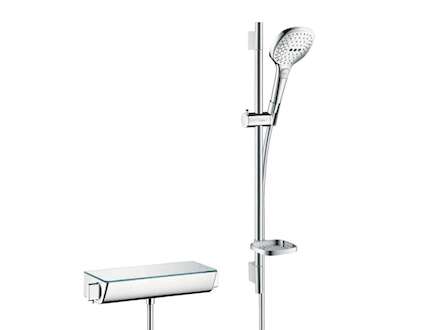 Hansgrohe Raindance Select E - Sprchový set 120 s termostatem Ecostat Select, 3 proudy, bílá/chrom 27038400