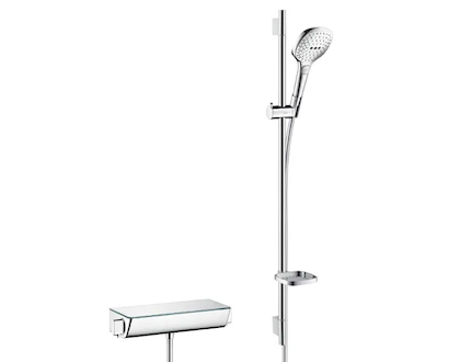 Hansgrohe Raindance Select E - Sprchový set 120 s termostatem Ecostat Select, 3 proudy, bílá/chrom 27039400