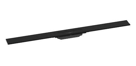 Hansgrohe RainDrain Flex - Lineární sprchový žlab s nerezovým roštem 1000, ke stěně, zkrátitelný, matná černá 56053670