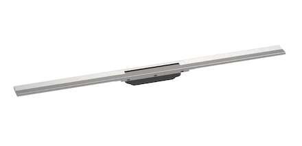 Hansgrohe RainDrain Flex - Lineární sprchový žlab s nerezovým roštem 1200, do prostoru, zkrátitelný, kartáčovaná nerez 56047800