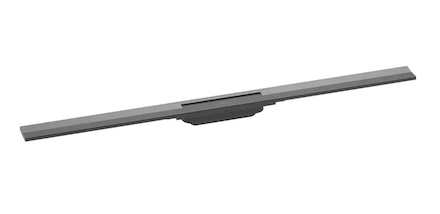 Hansgrohe RainDrain Flex - Lineární sprchový žlab s nerezovým roštem 1200, do prostoru, zkrátitelný, kartáčovaný černý chrom 560
