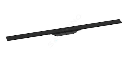 Hansgrohe RainDrain Flex - Lineární sprchový žlab s nerezovým roštem 1200, do prostoru, zkrátitelný, matná černá 56047670