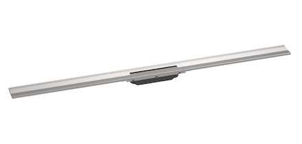 Hansgrohe RainDrain Flex - Lineární sprchový žlab s nerezovým roštem 1200, ke stěně, zkrátitelný, kartáčovaná nerez 56054800