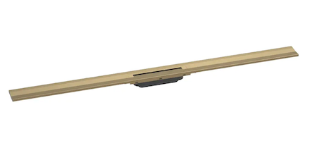 Hansgrohe RainDrain Flex - Lineární sprchový žlab s nerezovým roštem 1200, ke stěně, zkrátitelný, kartáčovaný bronz 56054140