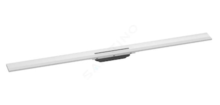 Hansgrohe RainDrain Flex - Lineární sprchový žlab s nerezovým roštem 1200, ke stěně, zkrátitelný, matná bílá 56054700