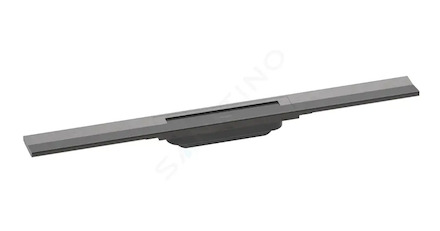 Hansgrohe RainDrain Flex - Lineární sprchový žlab s nerezovým roštem 700, do prostoru, zkrátitelný, kartáčovaný černý chrom 5604