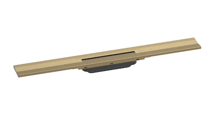 Hansgrohe RainDrain Flex - Lineární sprchový žlab s nerezovým roštem 700, ke stěně, zkrátitelný, kartáčovaný bronz 56050140