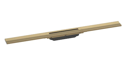 Hansgrohe RainDrain Flex - Lineární sprchový žlab s nerezovým roštem 800, do prostoru, zkrátitelný, kartáčovaný bronz 56044140