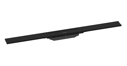 Hansgrohe RainDrain Flex - Lineární sprchový žlab s nerezovým roštem 800, do prostoru, zkrátitelný, matná černá 56044670
