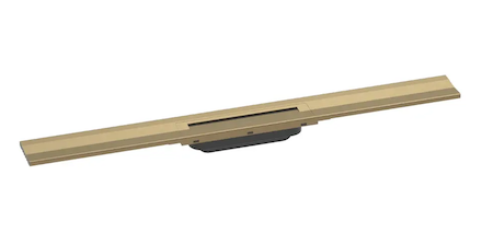 Hansgrohe RainDrain Flex - Lineární sprchový žlab s nerezovým roštem 800, ke stěně, zkrátitelný, kartáčovaný bronz 56051140