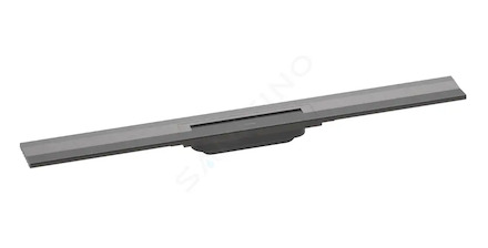 Hansgrohe RainDrain Flex - Lineární sprchový žlab s nerezovým roštem 800, ke stěně, zkrátitelný, kartáčovaný černý chrom 5605134