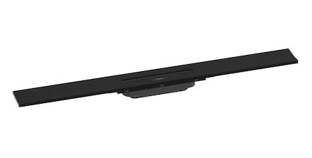 Hansgrohe RainDrain Flex - Lineární sprchový žlab s nerezovým roštem 800, ke stěně, zkrátitelný, matná černá 56051670