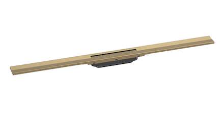 Hansgrohe RainDrain Flex - Lineární sprchový žlab s nerezovým roštem 900, do prostoru, zkrátitelný, kartáčovaný bronz 56045140