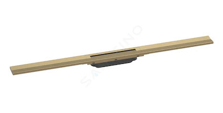 Hansgrohe RainDrain Flex - Lineární sprchový žlab s nerezovým roštem 900, do prostoru, zkrátitelný, kartáčovaný bronz 56045140