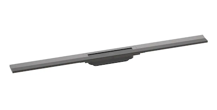 Hansgrohe RainDrain Flex - Lineární sprchový žlab s nerezovým roštem 900, do prostoru, zkrátitelný, kartáčovaný černý chrom 5604
