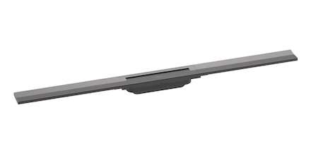Hansgrohe RainDrain Flex - Lineární sprchový žlab s nerezovým roštem 900, do prostoru, zkrátitelný, kartáčovaný černý chrom 5604