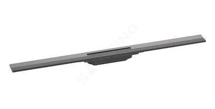 Hansgrohe RainDrain Flex - Lineární sprchový žlab s nerezovým roštem 900, do prostoru, zkrátitelný, kartáčovaný černý chrom 5604