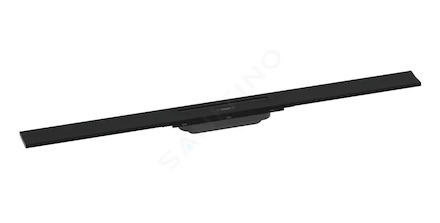 Hansgrohe RainDrain Flex - Lineární sprchový žlab s nerezovým roštem 900, do prostoru, zkrátitelný, matná černá 56045670